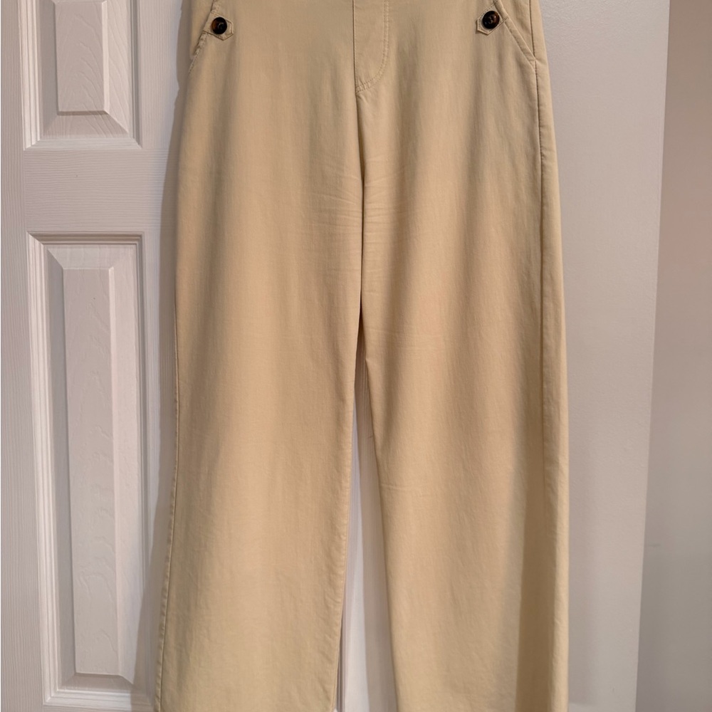 Women’s Tan wide- leg Cropped Pants